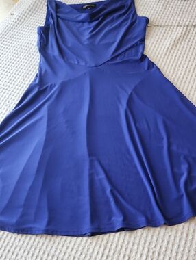 Jones New York Royal Blue Sleeveless Midi Fit-and-Flare Dress Sz 12